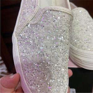 New in box Kate Spade double decker glitter keds